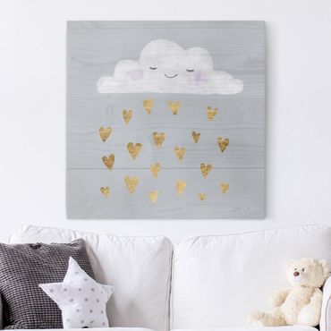 Impression sur toile - Cloud With Golden Hearts