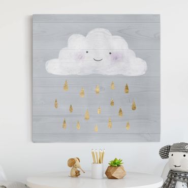 Impression sur toile - Cloud With Golden Raindrops