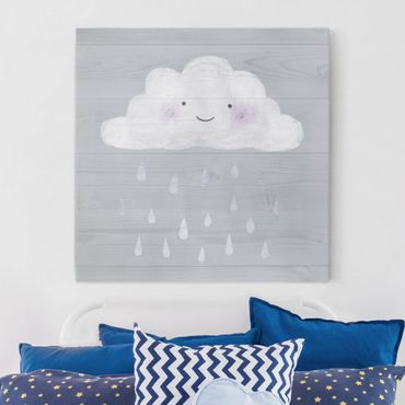 Impression sur toile - Cloud With Silver Raindrops