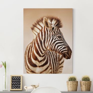 Impression sur toile - Zebra Baby Portrait