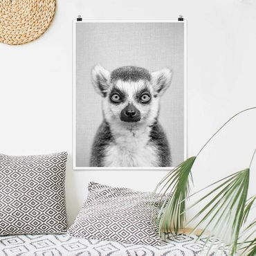 Poster reproduction - Lemur Ludwig Black And White