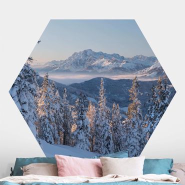 Papier peint hexagonal autocollant avec dessins - Leogang Mountains Austria