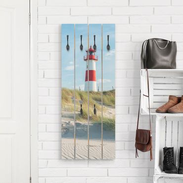 Porte-manteau en bois - Lighthouse At The North Sea