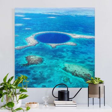 Impression sur toile - Lighthouse Reef Of Belize