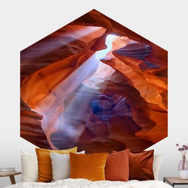 Papier peint hexagonal autocollant avec dessins - Play Of Light In Antelope Canyon