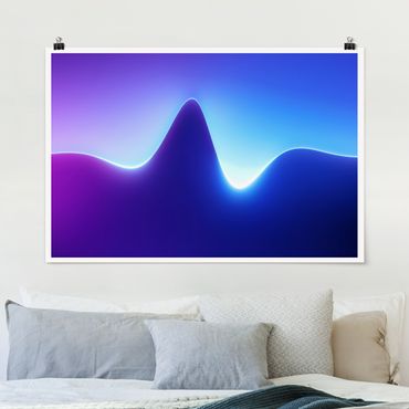 Poster reproduction - Light Wave On Blue