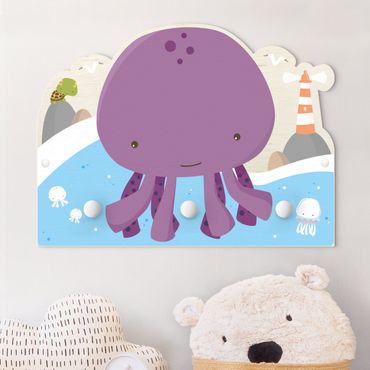 Porte-manteau enfant - Purple Baby Squid