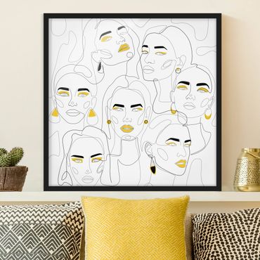 Poster encadré - Line Art - Beauty Portraits In Lemon