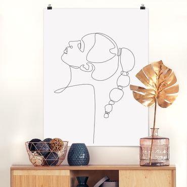 Poster reproduction - Line Art - Dreamy Girl Pony Tail