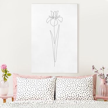 Tableau sur toile - Line Art Flowers - Iris - Format portrait 2:3