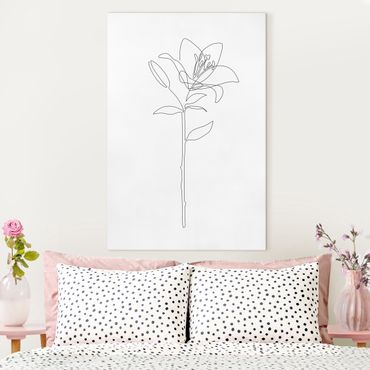 Tableau sur toile - Line Art Flowers - Lily - Format portrait 2:3