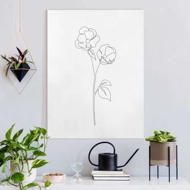Tableau sur toile - Line Art Flowers - Poppy Flower - Format portrait 3:4