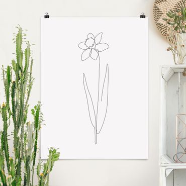 Poster reproduction - Line Art Flowers - Daffodil
