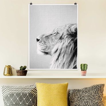 Poster reproduction - Lion Leopold Black And White