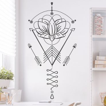 Sticker mural - Lotus Unalome With Arrows