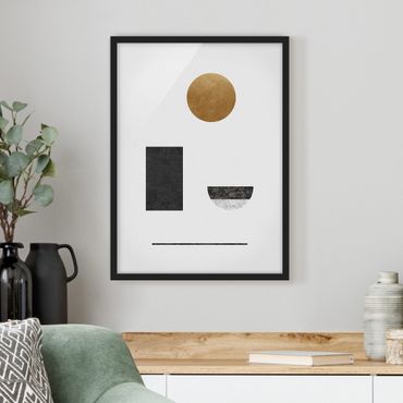 Framed poster - Arerial Geometry With Golden Circle