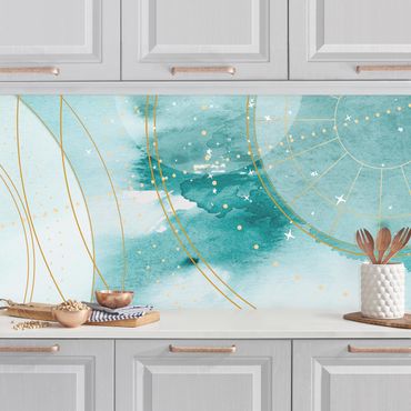 Revêtement mural cuisine - Magic Golden Starry Sky II
