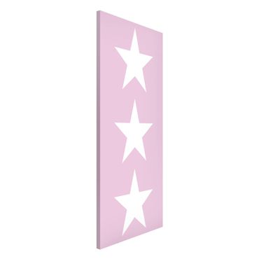 Tableau magnétique - Big White Stars on Pink