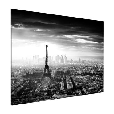Tableau magnétique - The Eiffel Tower From Above Black And White