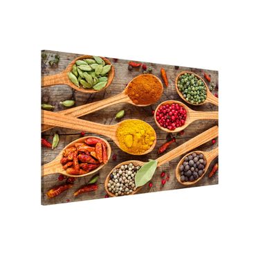 Tableau magnétique - Spices On Wooden Spoon
