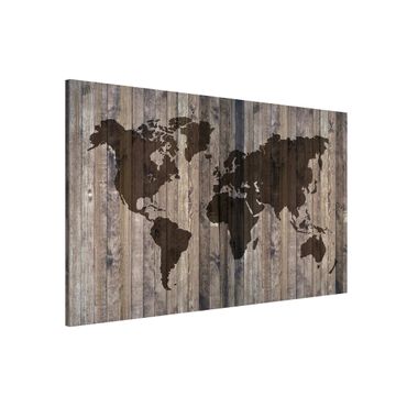 Tableau magnétique - Wood World Map