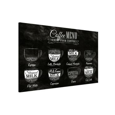 Tableau magnétique - Coffee Varieties Chalkboard