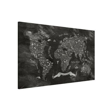 Tableau magnétique - Chalk Typography World Map