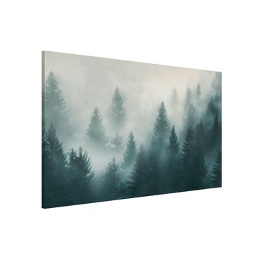 Tableau magnétique - Coniferous Forest In Fog