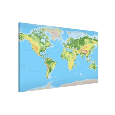 Tableau magnétique - Physical World Map