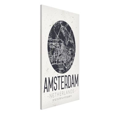 Tableau magnétique - Amsterdam City Map - Retro