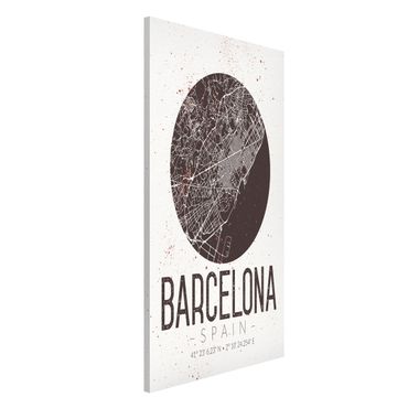 Tableau magnétique - Barcelona City Map - Retro