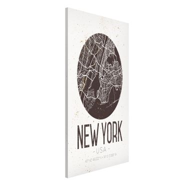 Tableau magnétique - New York City Map - Retro