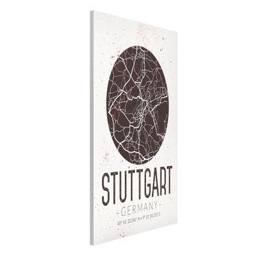 Tableau magnétique - Stuttgart City Map - Retro
