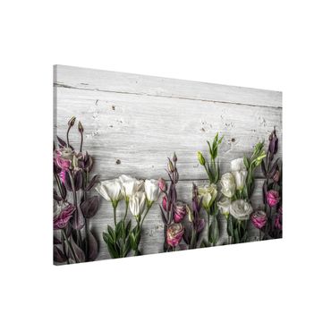 Tableau magnétique - Tulip Rose Shabby Wood Look