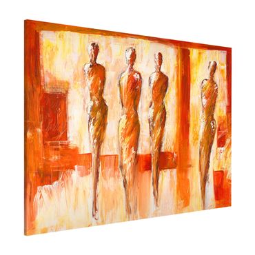 Tableau magnétique - Petra Schüßler - Four Figures In Orange