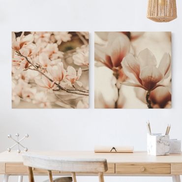 Impression sur toile - Magnolia Flower Set