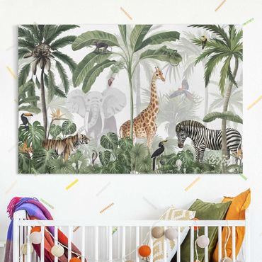 Impression sur toile - Majestueux monde animal de la jungle - Format paysage 3:2