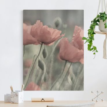 Tableau sur toile naturel - Picturesque Poppy - Format portrait 3:4
