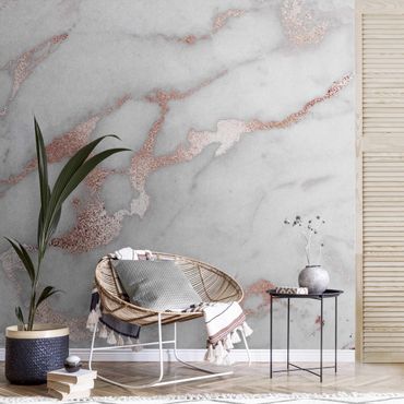 Metallic wallpaper - Marble Look With Glitter