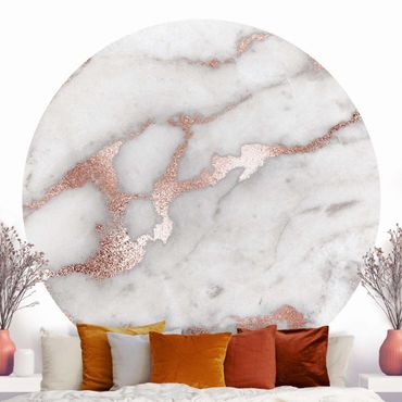 Papier peint rond autocollant cuisine - Marble Look With Glitter