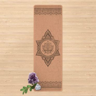 Tapis de yoga - Mandala Lotus Concrete Look