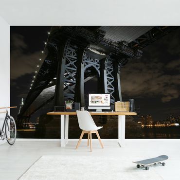 Papier peint - Manhattan Bridge At Night