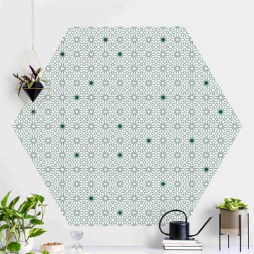 Papier peint hexagonal autocollant avec dessins - Moroccan Star Line Pattern