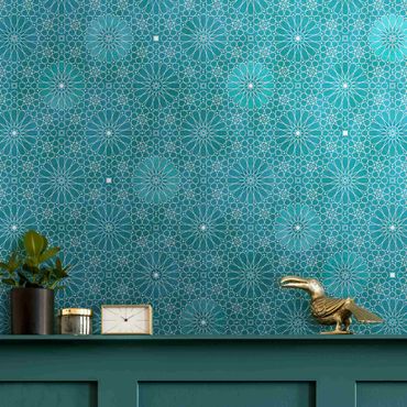 Metallic wallpaper - Moroccan Flower Pattern