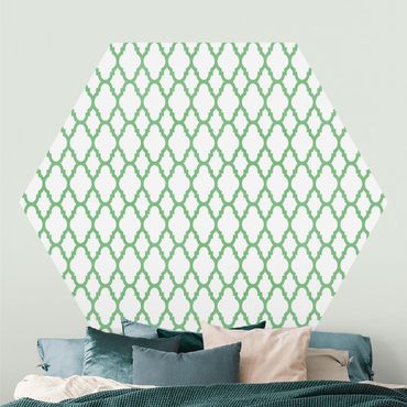 Papier peint hexagonal autocollant avec dessins - Moroccan Honeycomb Line Pattern