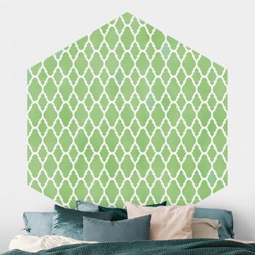 Papier peint hexagonal autocollant avec dessins - Moroccan Honeycomb Pattern