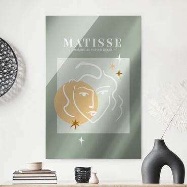 Tableau en verre - Matisse Interpretation - Face And Stars - Format portrait