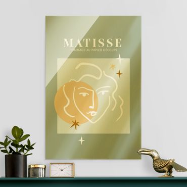 Tableau en verre - Matisse Interpretation - Face And Stars - Format portrait