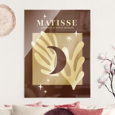Tableau en verre - Matisse Interpretation - Moon And Stars Red - Format portrait