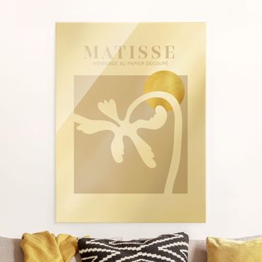 Tableau en verre - Matisse Interpretation - Palm Tree And Sun - Format portrait